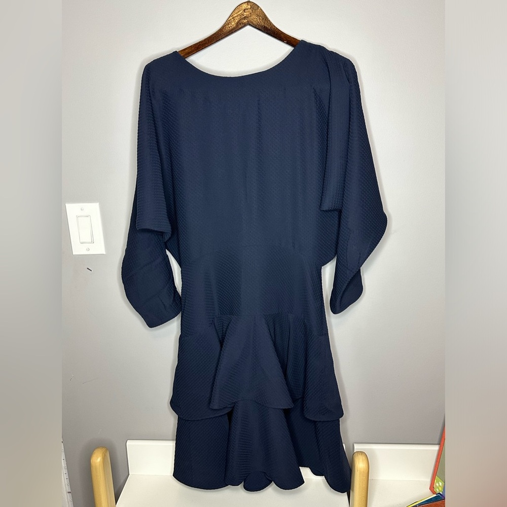 Cosette Felicia tiered mini dress navy open back - Medium